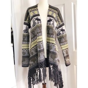 Theory Fair Isle Cardigan Sweater Wool/Cashmere